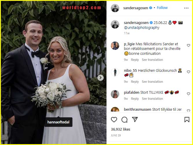 Sander Sagosen with his wife