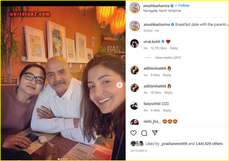 Anushka Sharma with her father and mother