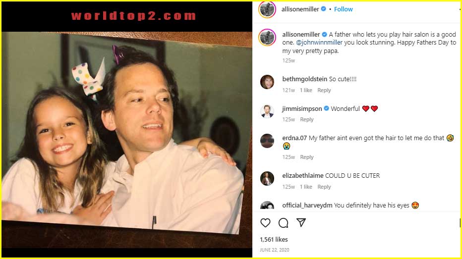 Allison Miller childhood photo with her father