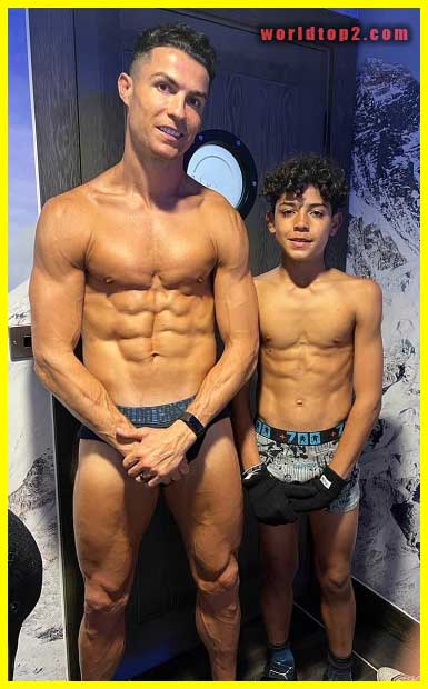 Cristiano Ronaldo Jr with his dad
