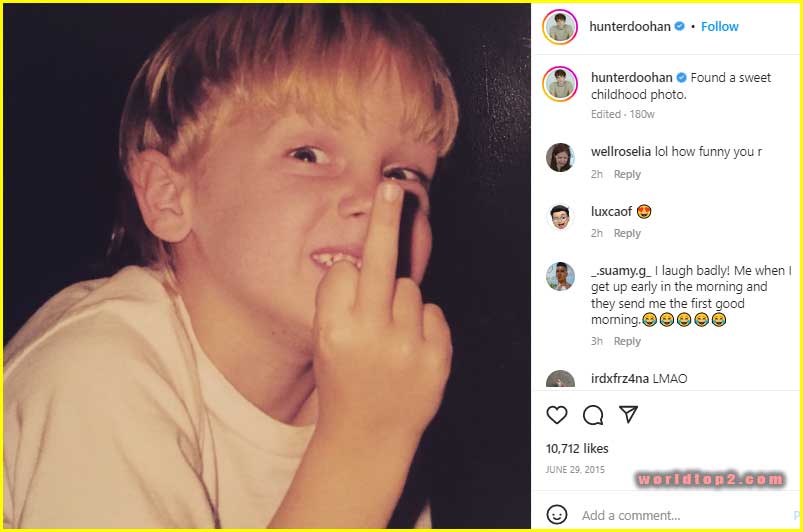 Hunter Doohan childhood photo