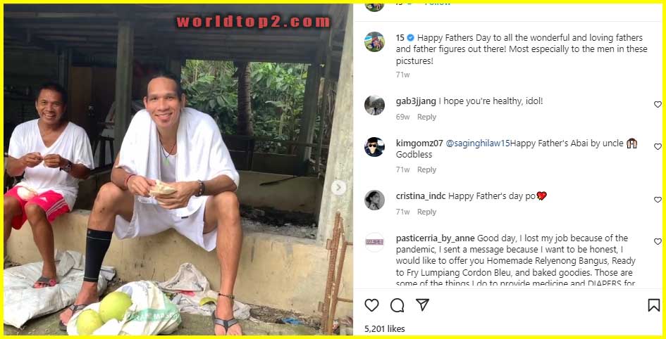 June Mar Fajardo with his father