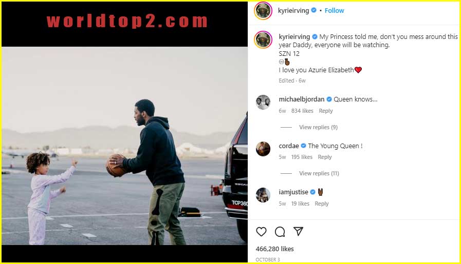 Kyrie Irving with his daughter