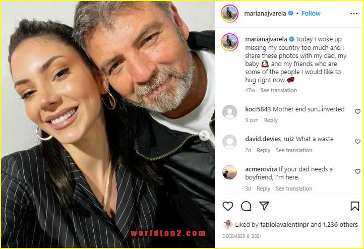 Mariana Varela with her father