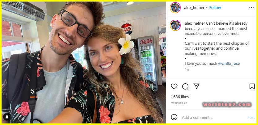 alex hefner with his wife