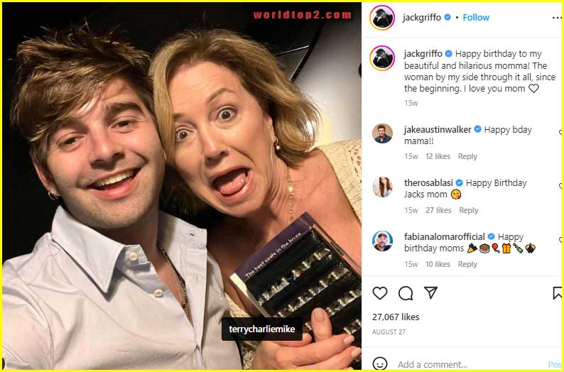 Jack Griffo with his mother