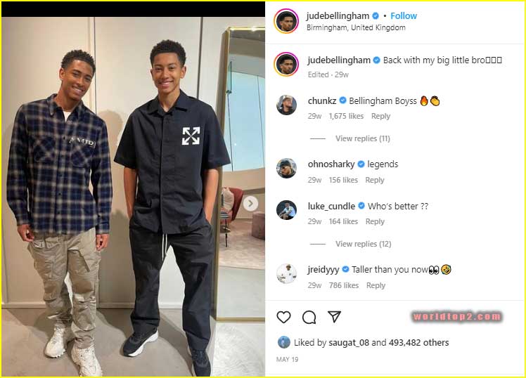 Jude Bellingham with his brothers