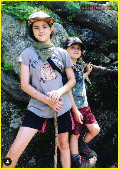Abby Ryder Fortson with her brother