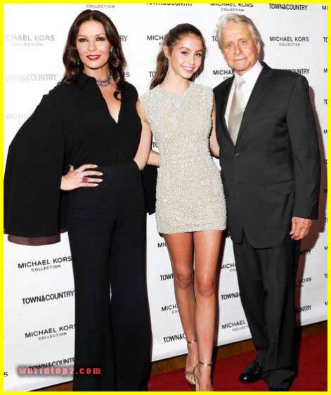 Carys Zeta Douglas with her parents