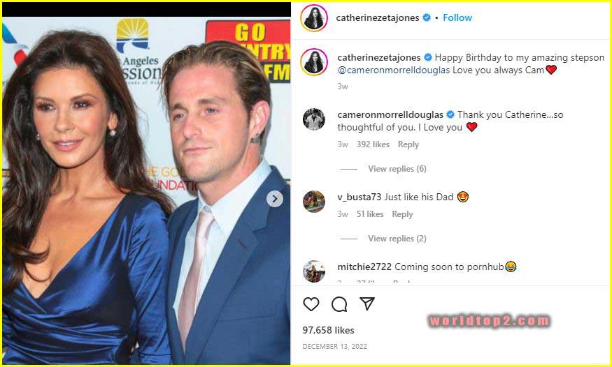 Catherine Zeta-Jones with her stepson