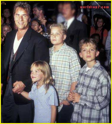 Dakota Johnson childhood photo with her father and brothers