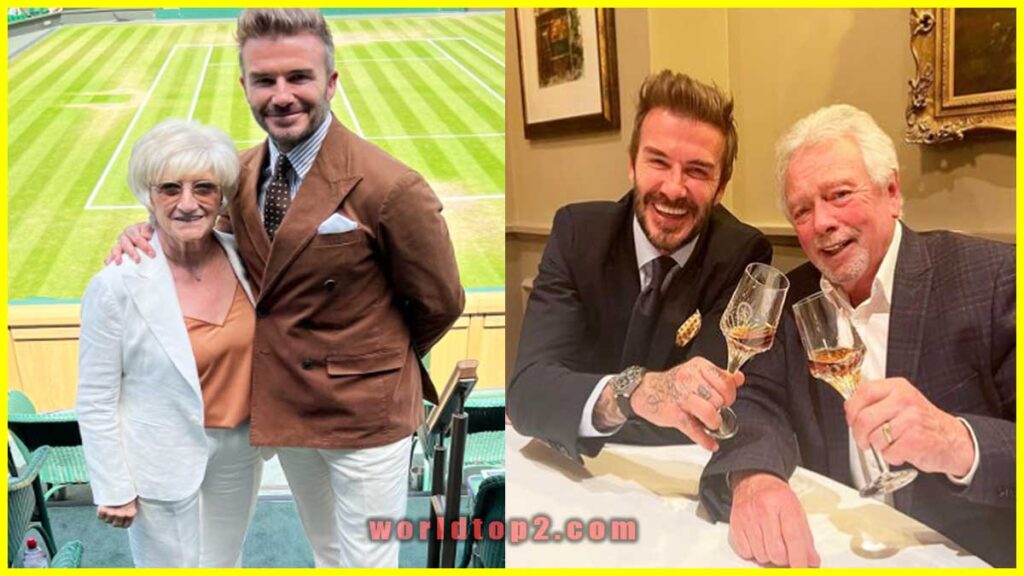 David Beckham with his father and mother