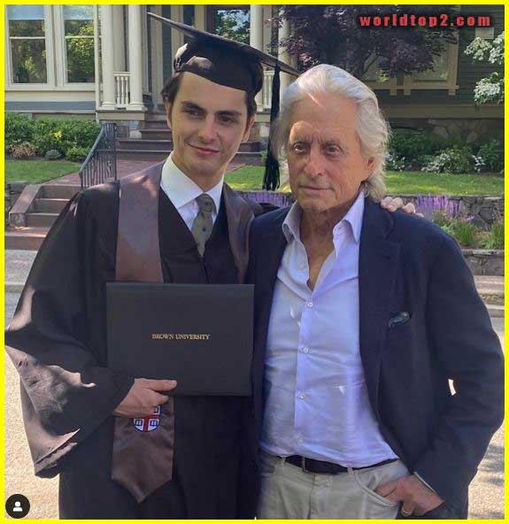 Dylan Michael Douglas graduation day with his father