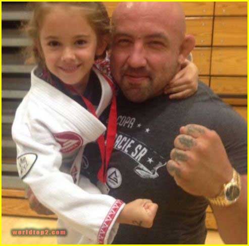 Julia Butters childhood photo with her jiujitsu teacher