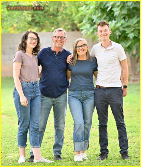 Katie Hobbs with her husband and children