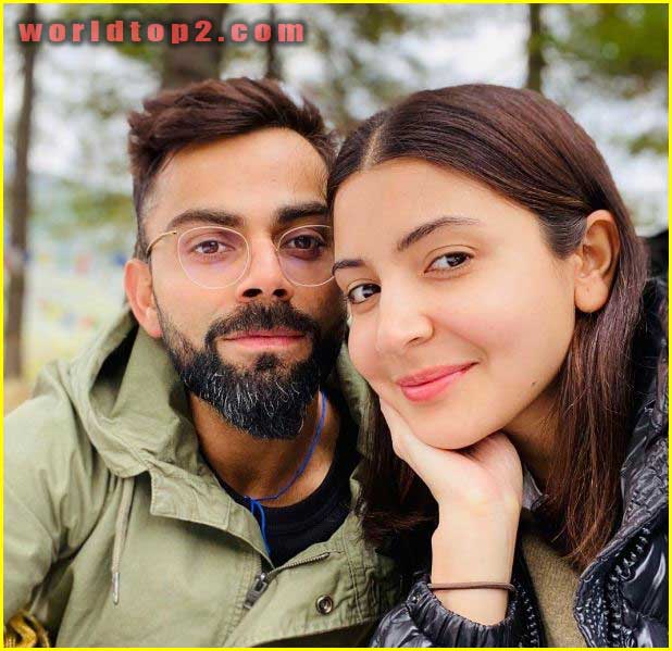Virat Kohli with his wife