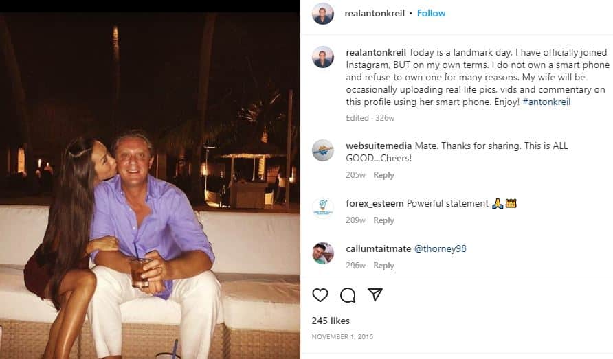 Anton Kreil with his wife