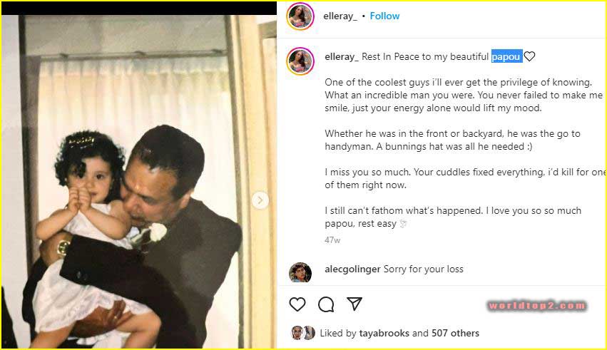 Elle Ray childhood photo with her grandfather