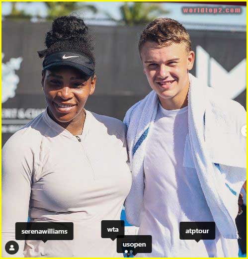Holger Rune with Serena Williams