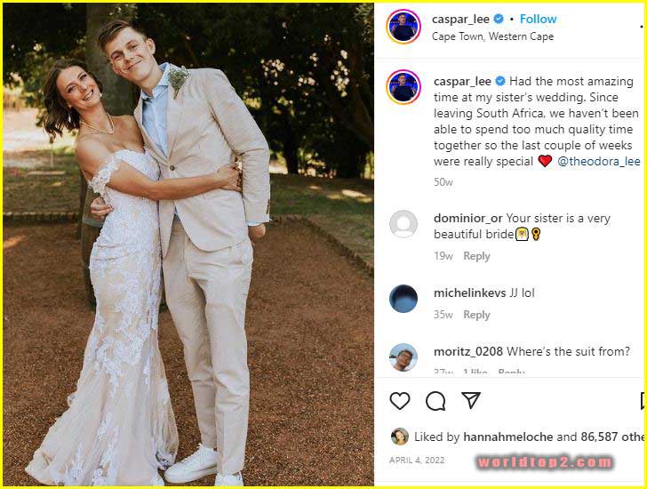 Caspar Lee with his sister