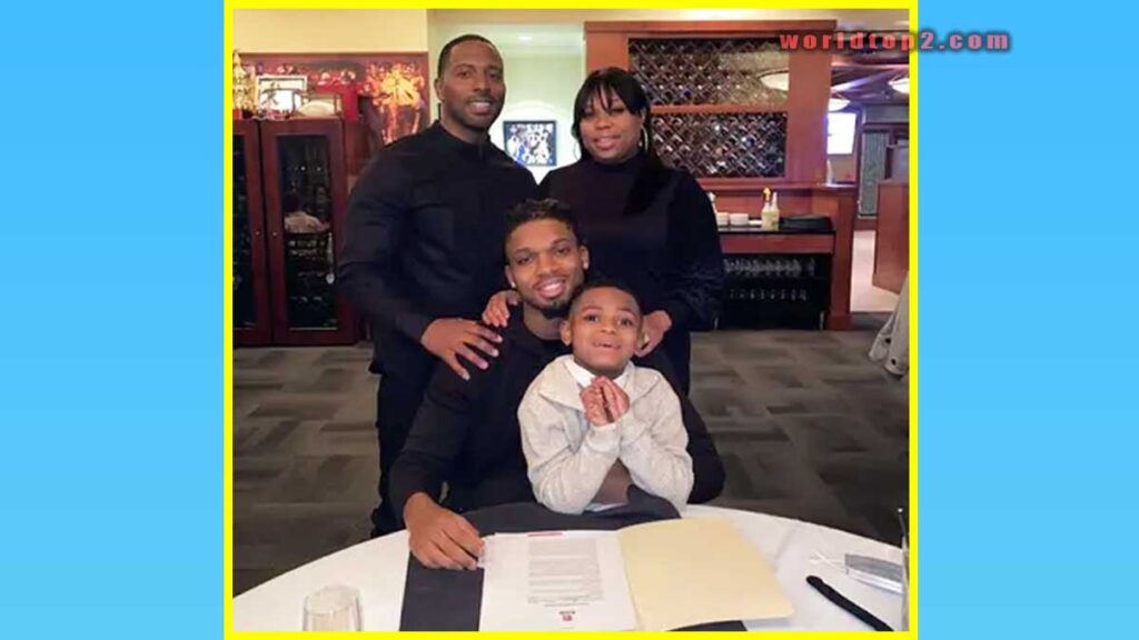 Damar Hamlin with his parents and brother
