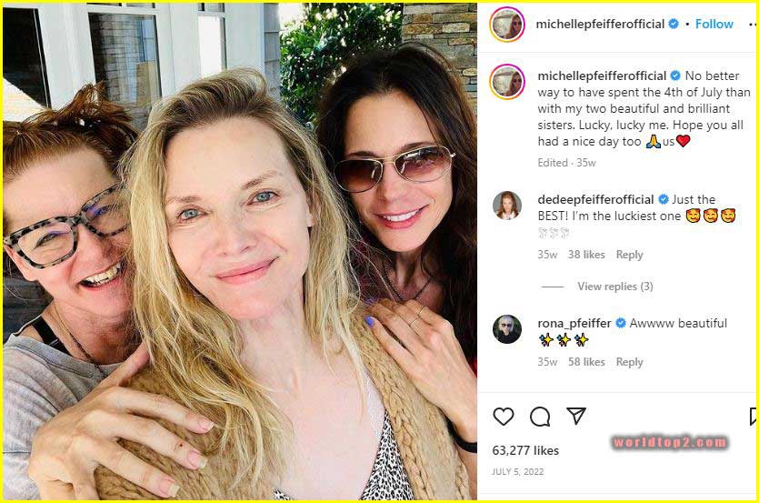 Michelle Pfeiffer with her sisters