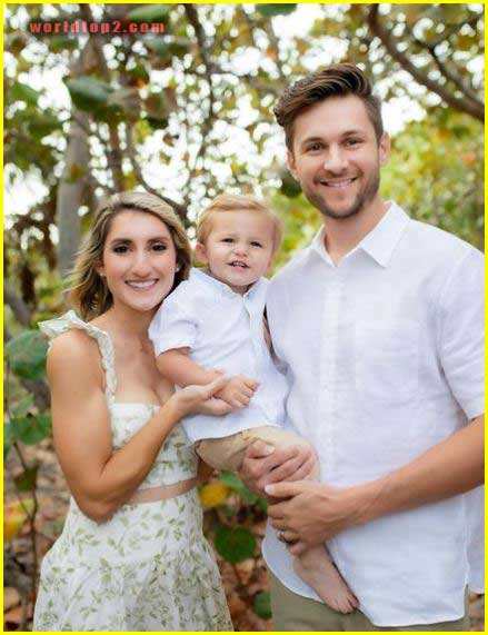 Trea Turner with his wife and son