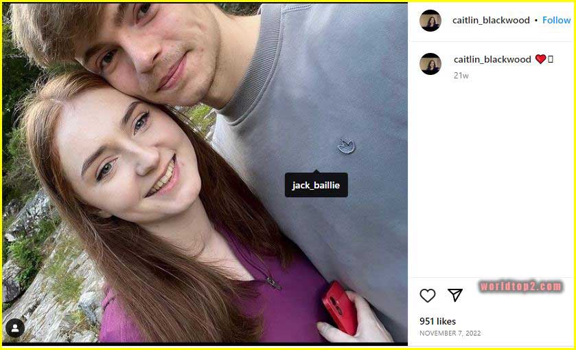 Caitlin Blackwood with her boyfriend