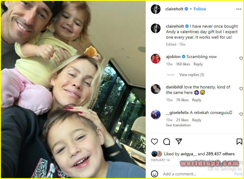 Claire Holt with her husband and children