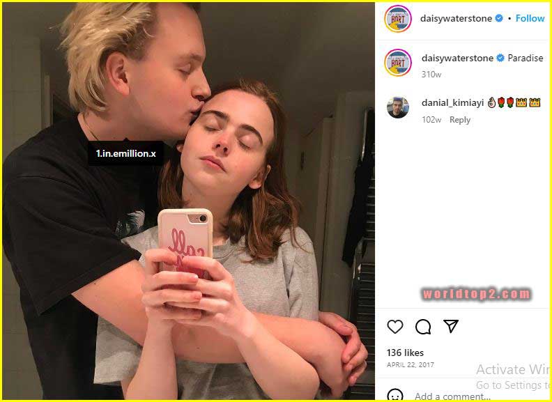 Daisy Waterstone with her boyfriend