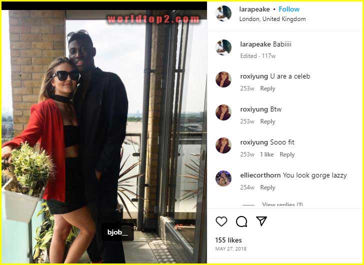 Lara Alexandra Peake with her boyfriend