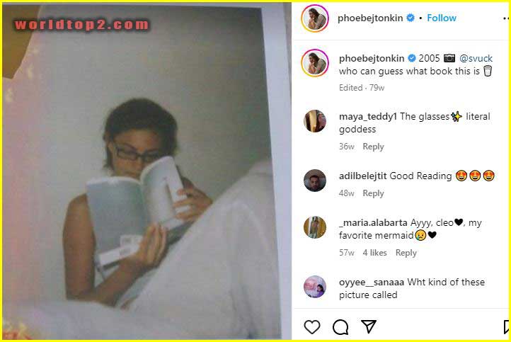 Phoebe Tonkin teenage young old photo reading book