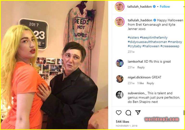 Tallulah Rose Haddon with her friend in Halloween