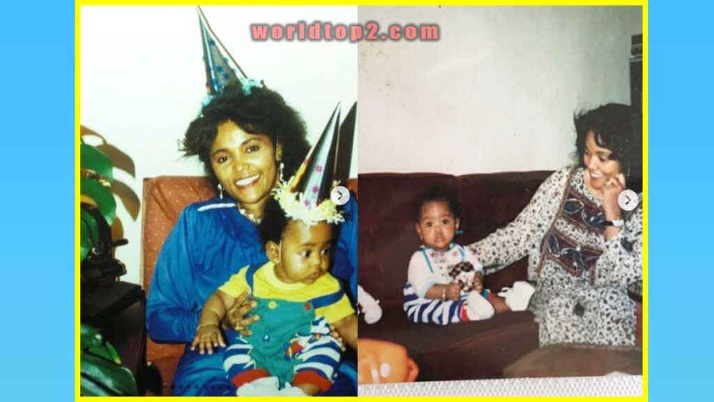 Arsema Thomas childhood photo with her mother