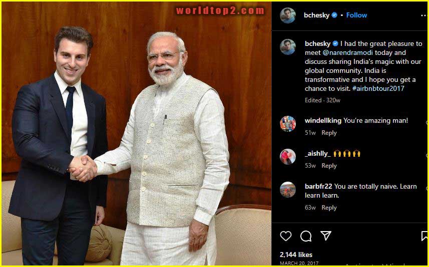 Brian Chesky Narendra Modi