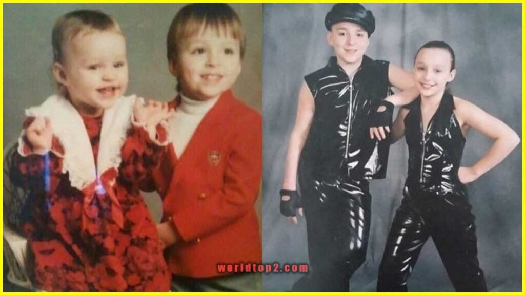 Jessica Blevins childhood and teenage old photo with her brother