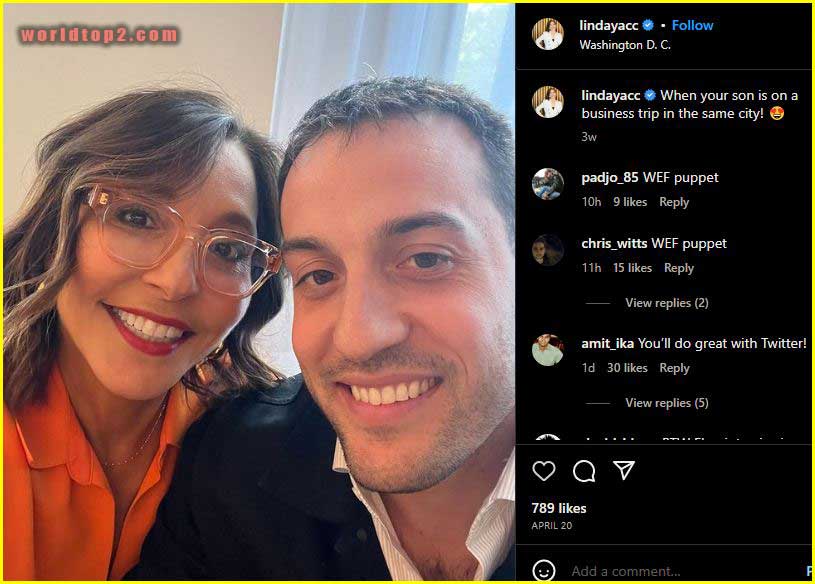 Linda Yaccarino with her son