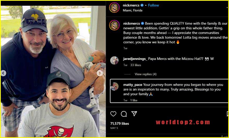 Nickmercs with his parents and son
