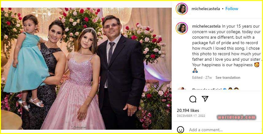 Ana Castela with her parents and sister