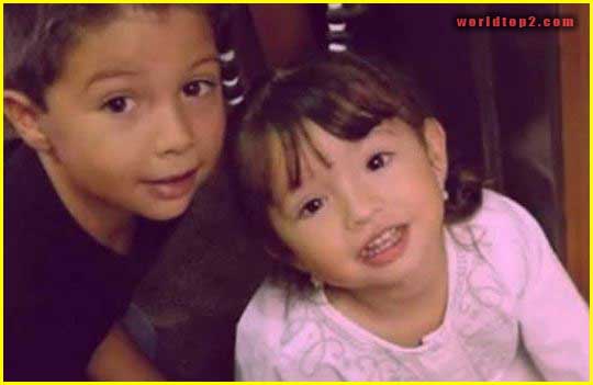 Ángela Aguilar childhood photo with her brother Leonardo