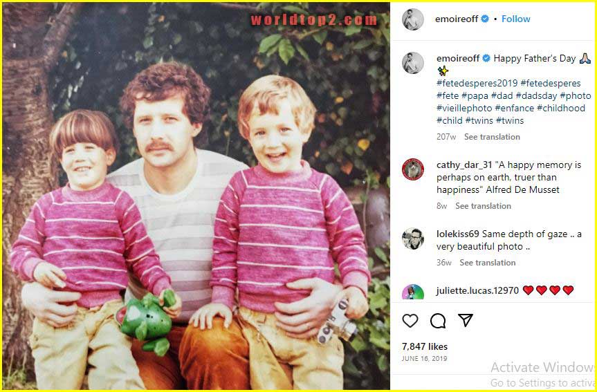 Emanuel Noir childhood photo with his father and brother