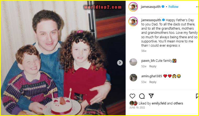 James Asquith childhood photo with his father and sister