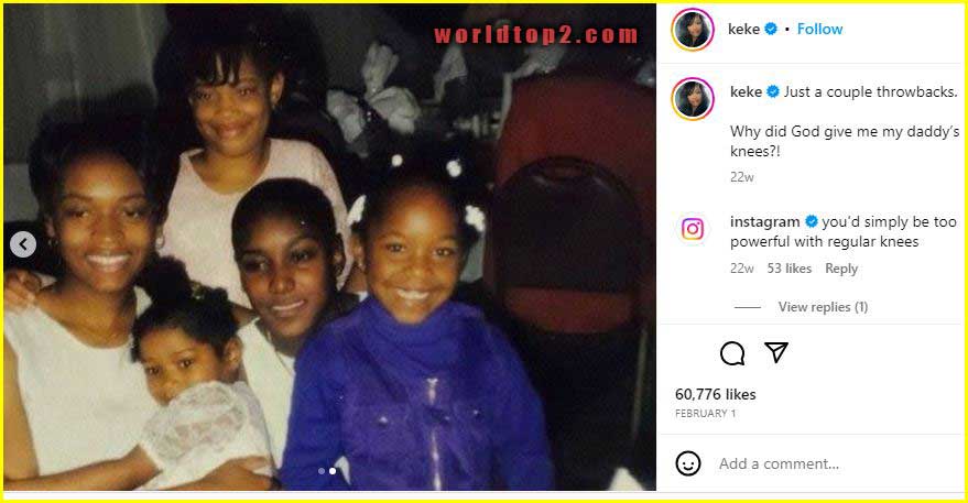 Keke Palmer childhood photo with her siblings