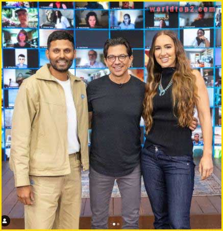 Codie Sanchez with Jay Shetty and Dean Graziosi