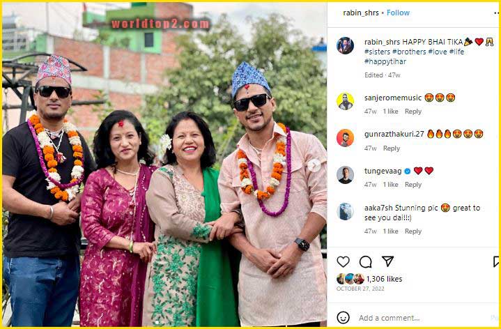 Rabin Shrestha with his brother and sisters