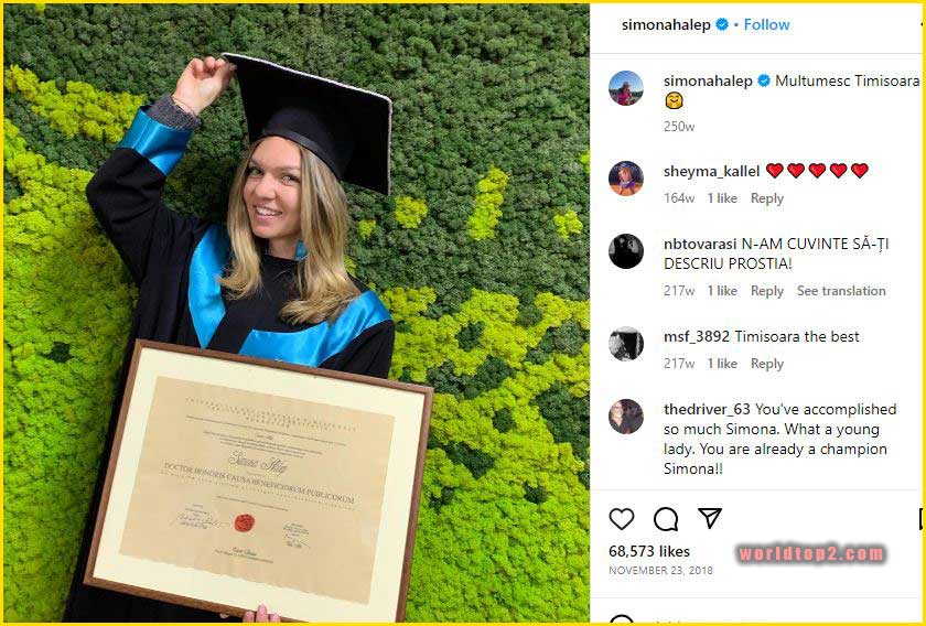 Simona Halep educational qualification