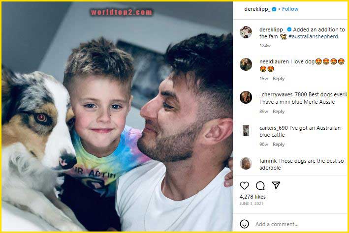 Derek Lipp with his son