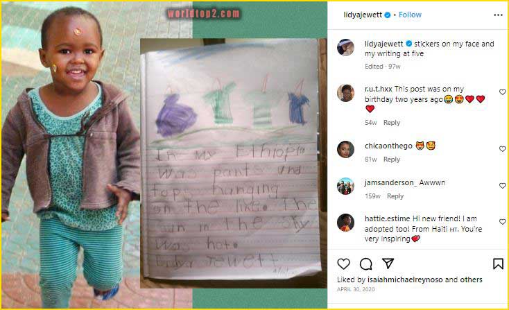 Lidya Jewett at the age of 5