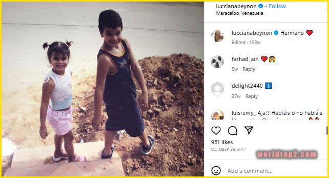 Lucciana Beynon childhood photo with her brother