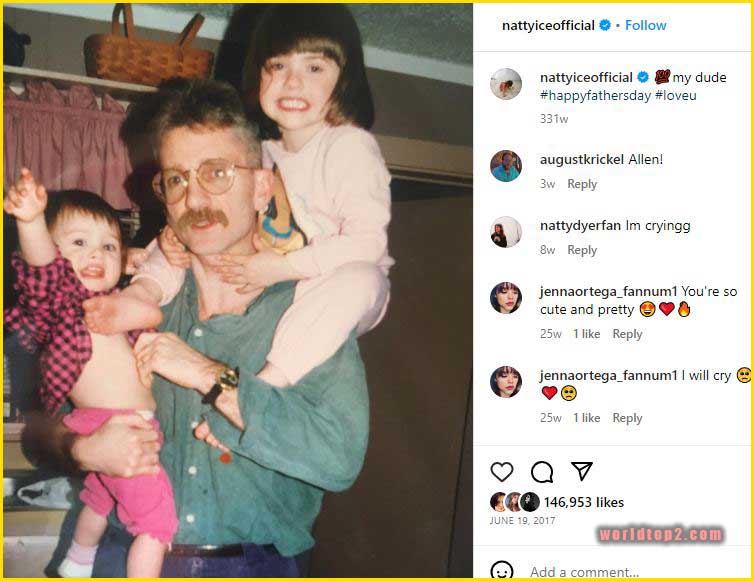 Natalia Dyer childhood photo with her father